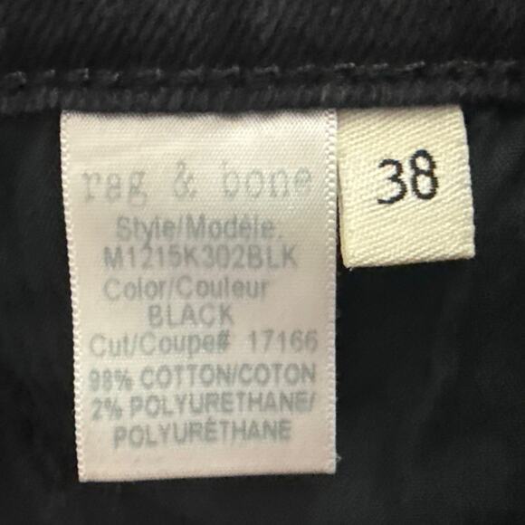Rag & Bone Jeans Mens Size 38 Black Standard Issue Fit 3 Classic Straight Leg - Picture 11 of 14